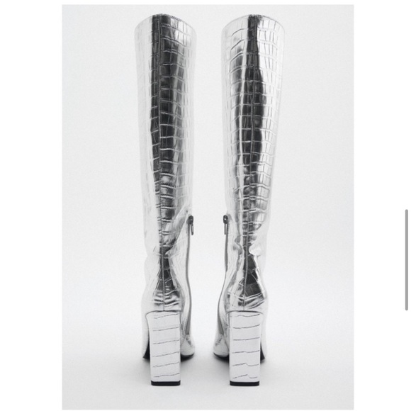 ZARA LAMINATED HEELED BOOTS - Picture 6 of 12